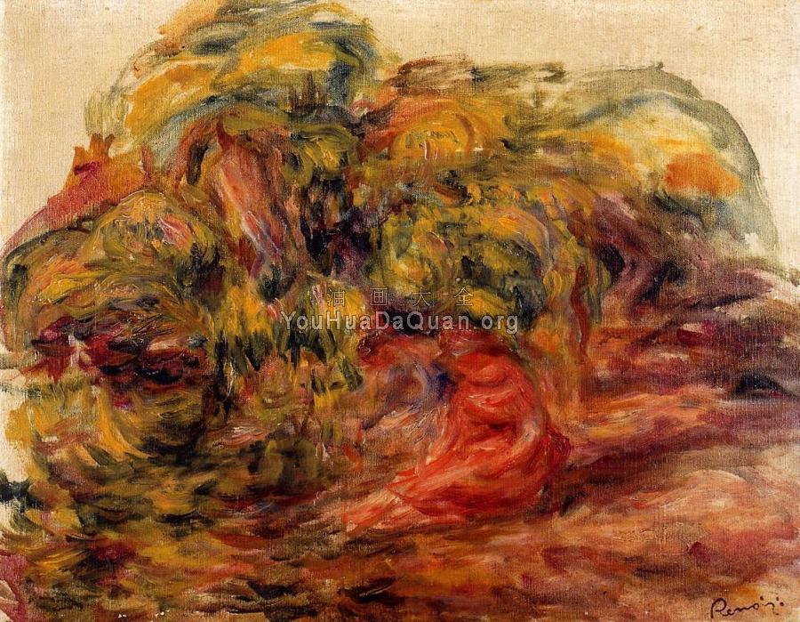 Woman in the Garden at Collettes - 皮埃尔·奥古斯特·雷诺阿